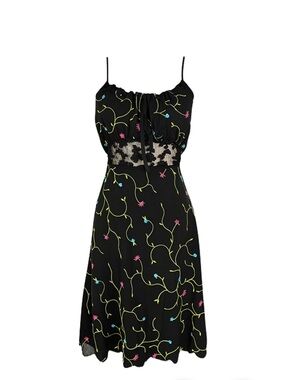 Vintage Betsey Johnson Embroidered Milkmaid Dress y2k 90s Deadstock 10 NWT